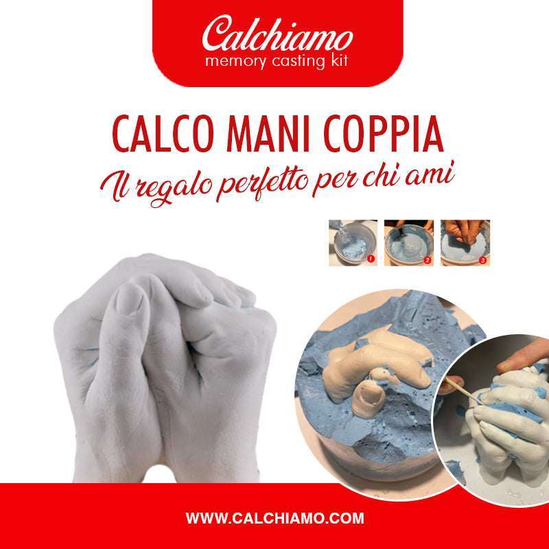 Leonart Kit Calco Mani Coppia Completo - Alginato, Gesso, Secchio, Caraffa,  Spatola, Stick Bamboo, Istruzioni illustrate in 5 Lingue (KIT ESSENZIALL)